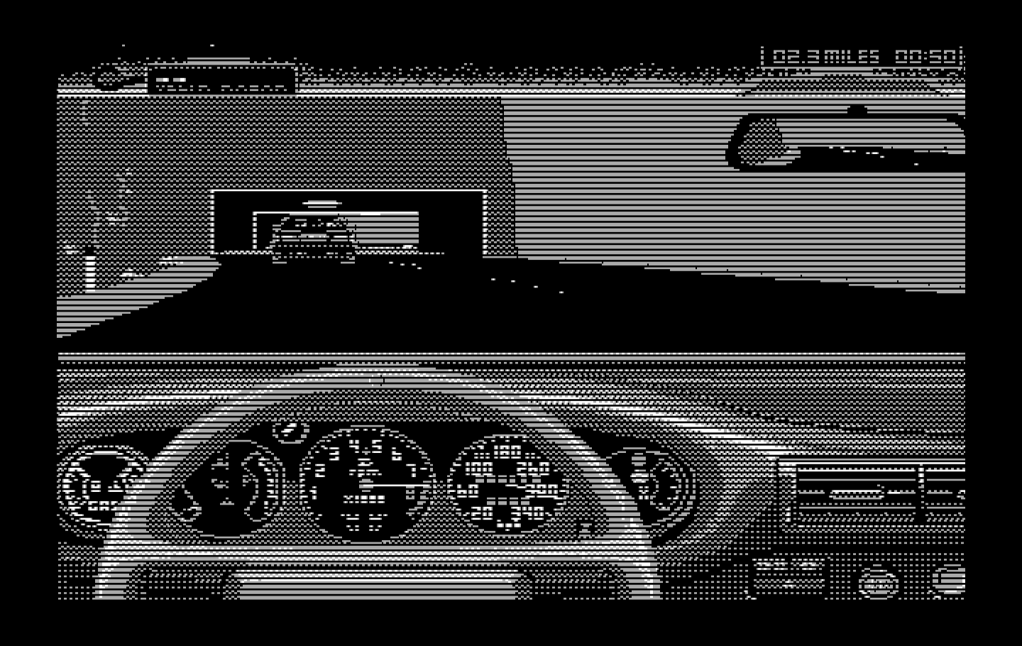 Duel: Test Drive II, The IBM PC/Compatibles Screenshot: Entering a tunnel...