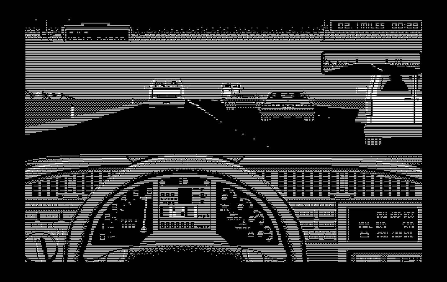 Duel: Test Drive II, The IBM PC/Compatibles Screenshot: There sure is a lot of traffic here!