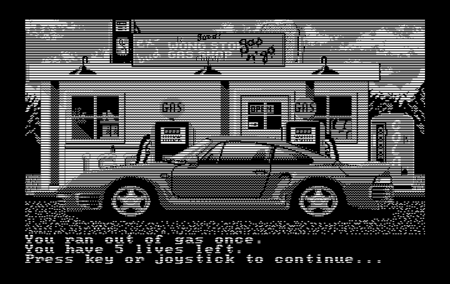 Duel: Test Drive II, The IBM PC/Compatibles Screenshot: I ran out of gas once...