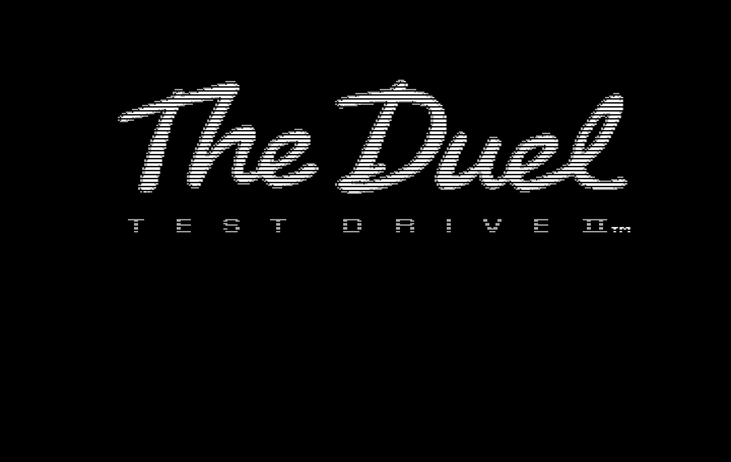 Duel: Test Drive II, The IBM PC/Compatibles Screenshot: Title screen.