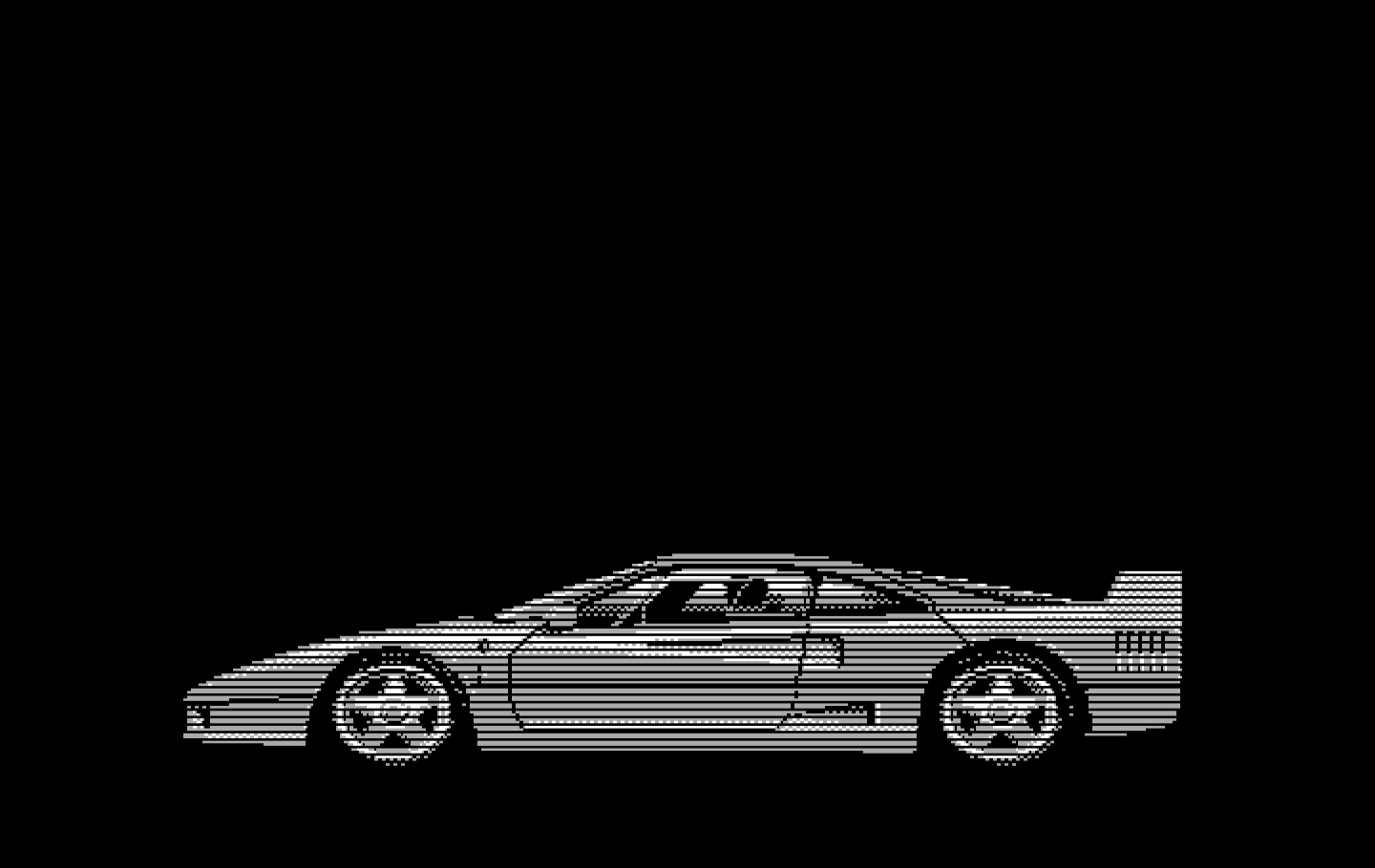 Duel: Test Drive II, The IBM PC/Compatibles Screenshot: The cars drive by in part of the introduction.