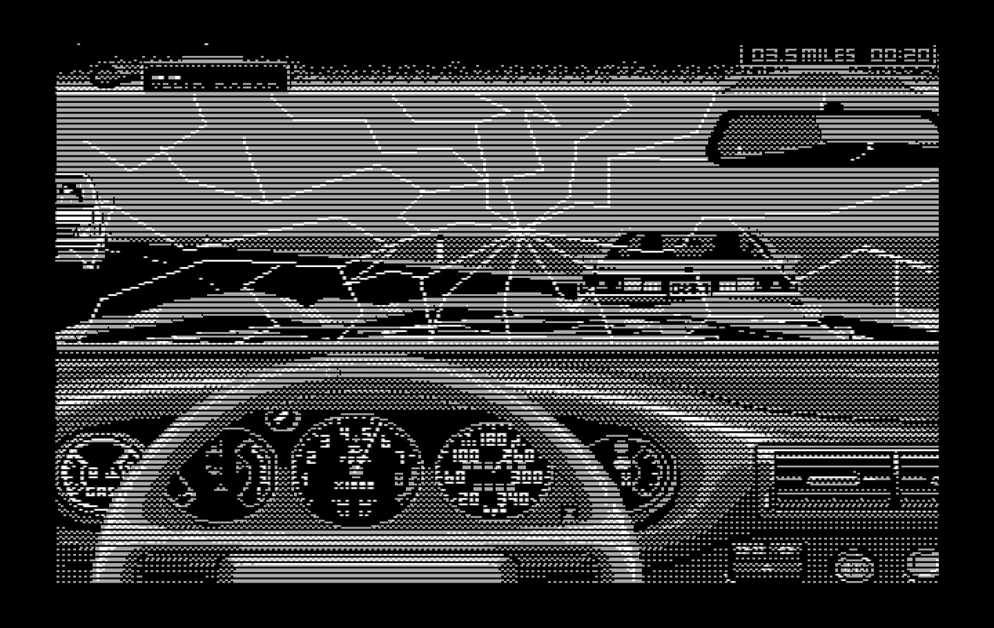 Duel: Test Drive II, The IBM PC/Compatibles Screenshot: A head-on collision!