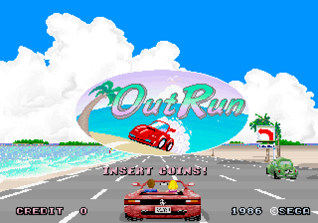 OutRun Arcade Screenshot: Title screen.