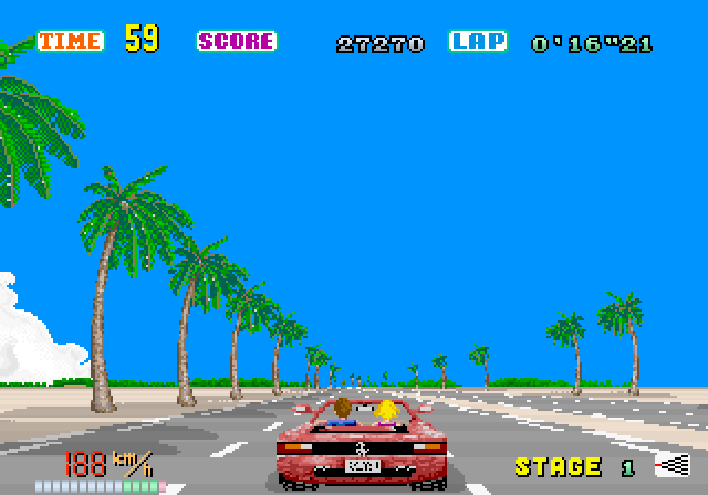 OutRun Arcade Screenshot: And I'm off...