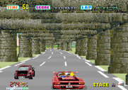 OutRun for Arcade - Don't run into the walls in these tunnels.