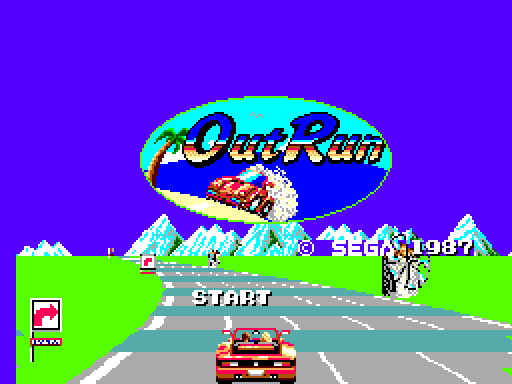 OutRun Sega Master System Screenshot: Title screen.