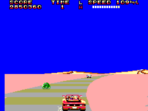 OutRun Sega Master System Screenshot: I'm almost out of time!