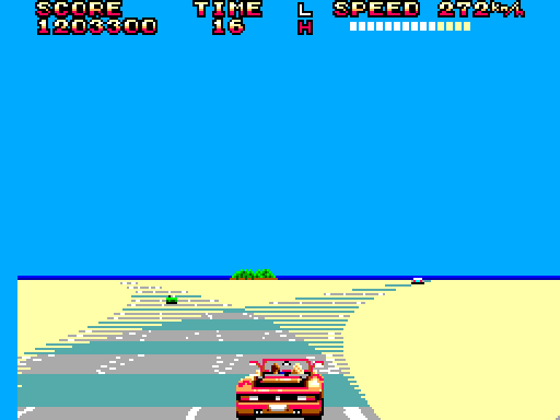 OutRun Sega Master System Screenshot: The road splits...