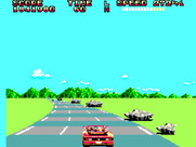 OutRun for Sega Master System - Don't crash into the numerous rocks on the side!