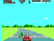 OutRun for Sega Master System - Don't hit another car, it will slow you down and cost some time...