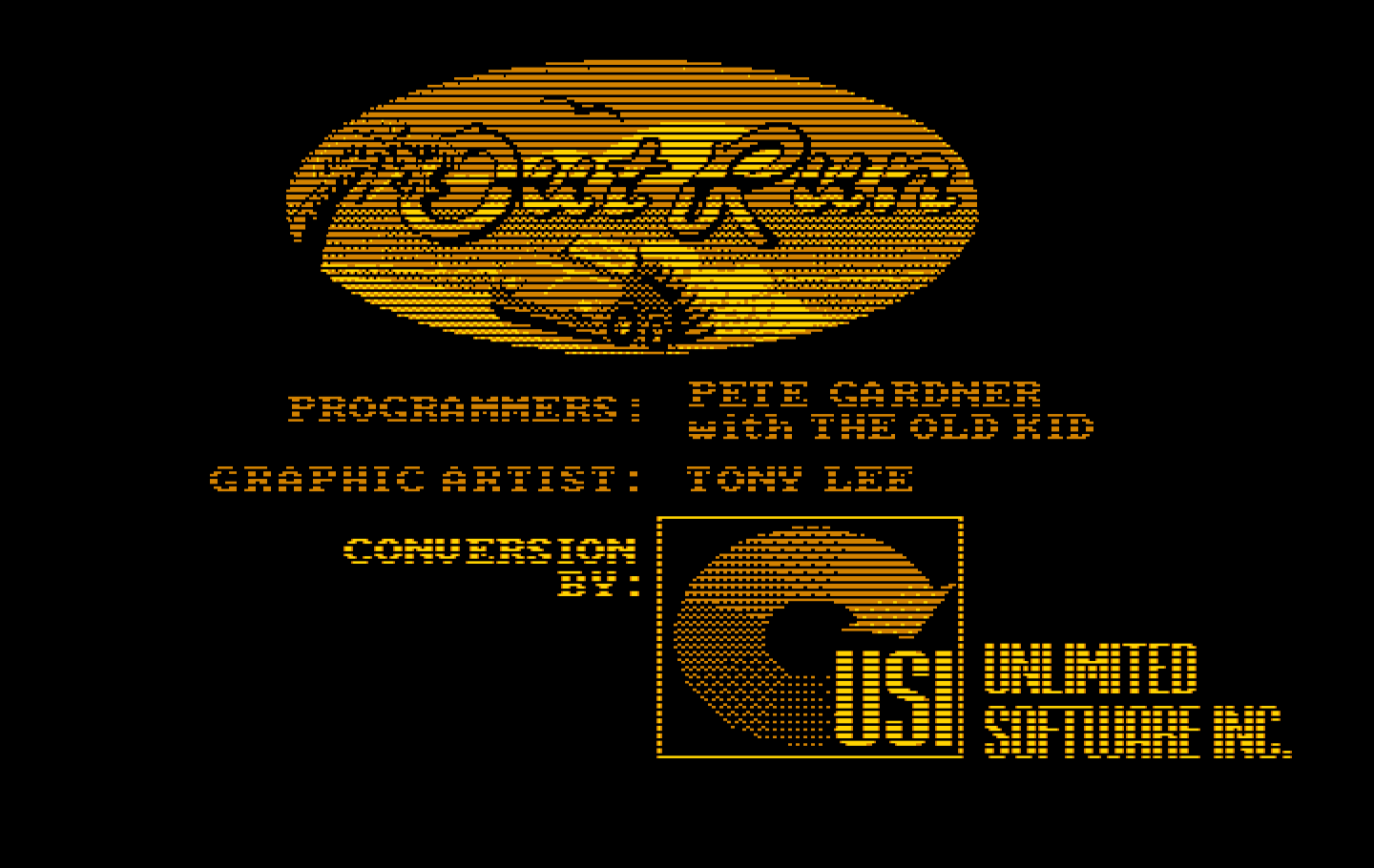 OutRun IBM PC/Compatibles Screenshot: Credits screen.