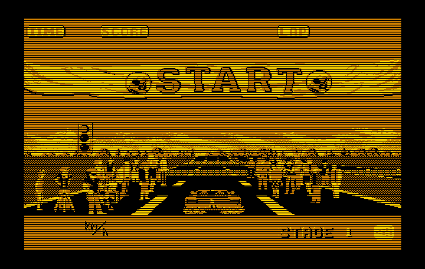 OutRun IBM PC/Compatibles Screenshot: Game start.