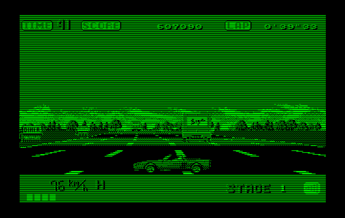 OutRun IBM PC/Compatibles Screenshot: I hit that truck which will slow me down...