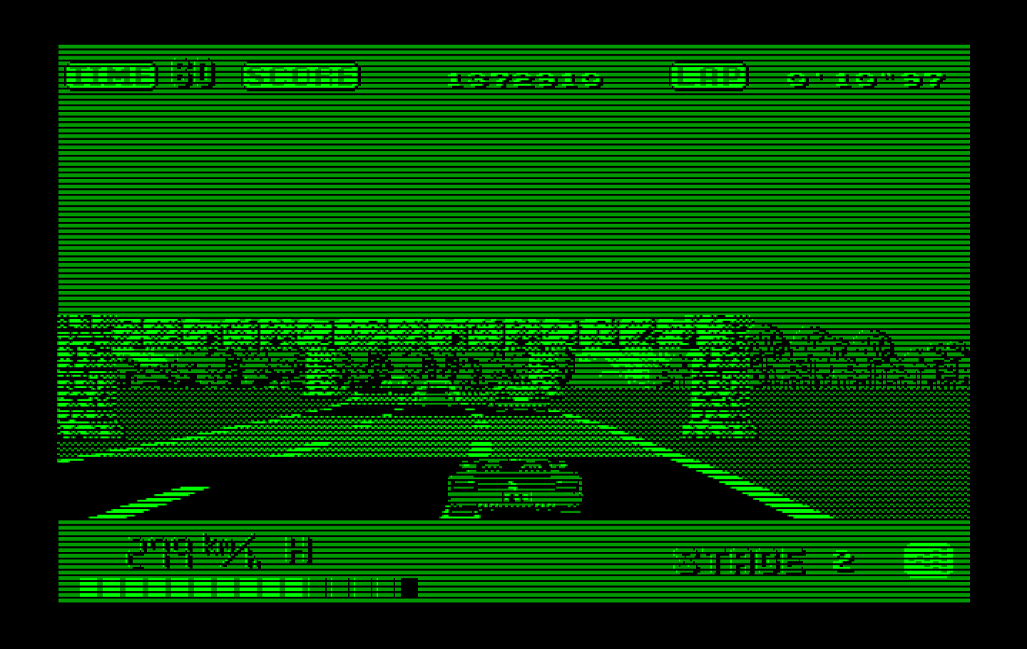 OutRun IBM PC/Compatibles Screenshot: More traffic ahead...
