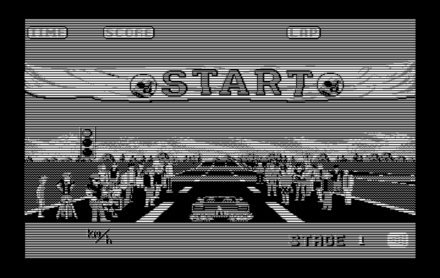 OutRun IBM PC/Compatibles Screenshot: Game start.