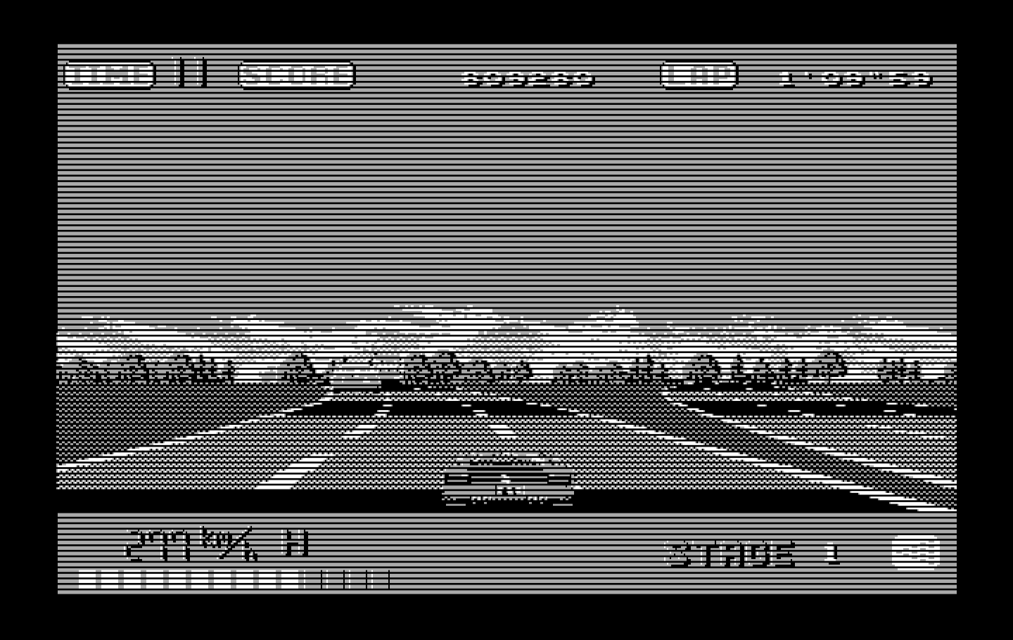 OutRun IBM PC/Compatibles Screenshot: The road splits here.