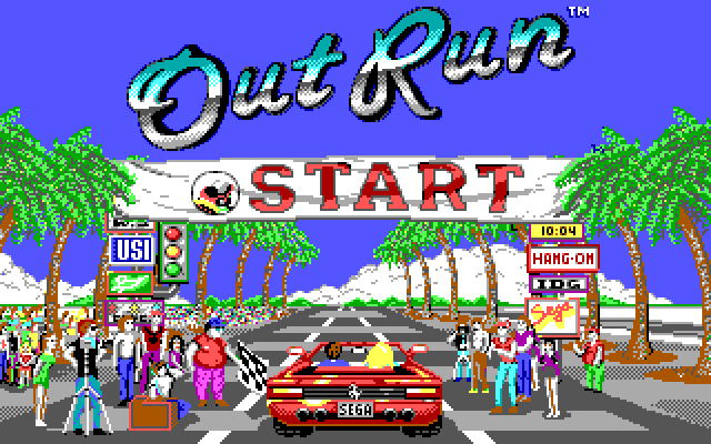 OutRun IBM PC/Compatibles Screenshot: Title screen.