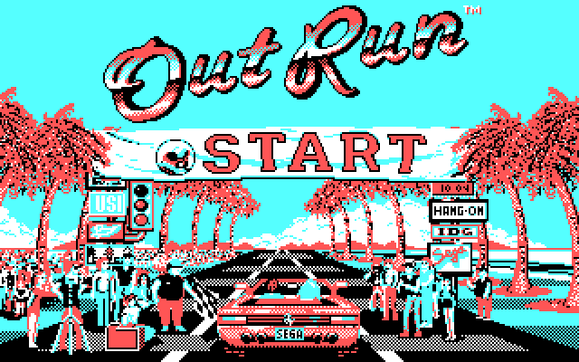 OutRun IBM PC/Compatibles Screenshot: Title screen.