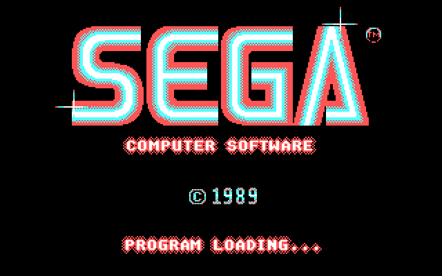 OutRun IBM PC/Compatibles Screenshot: SEGA logo / loading screen.