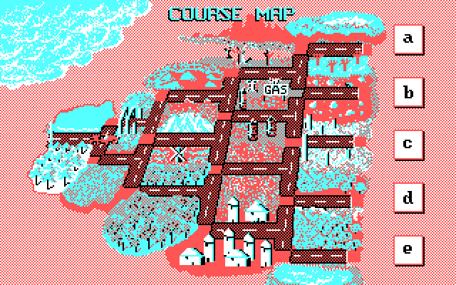 OutRun IBM PC/Compatibles Screenshot: Here's the course map.