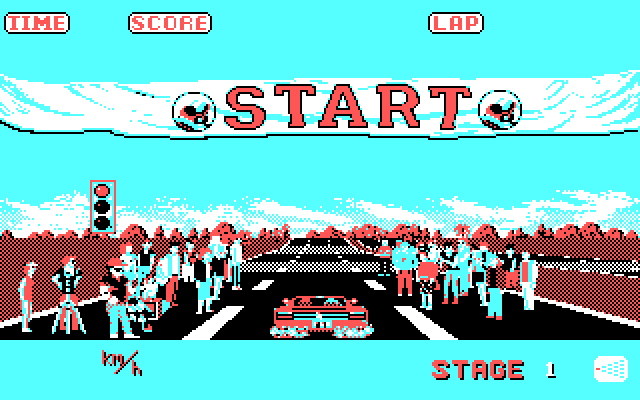 OutRun IBM PC/Compatibles Screenshot: Game start.