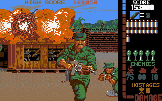 Operation Wolf IBM PC/Compatibles Screenshot: It's time to rescue hostages!
