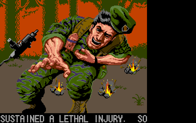 Operation Wolf IBM PC/Compatibles Screenshot: Game over.