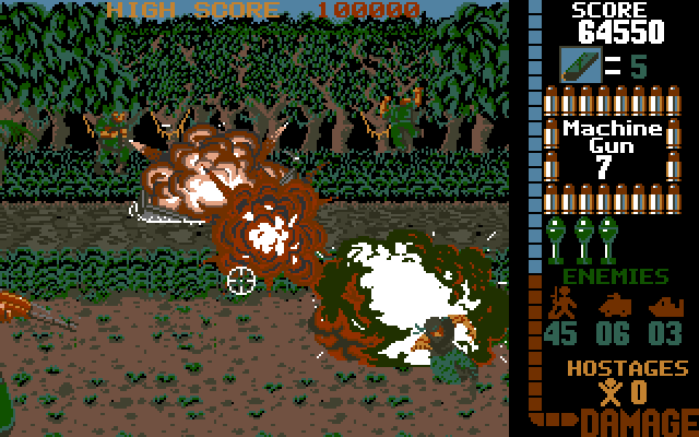 Operation Wolf IBM PC/Compatibles Screenshot: Blowing stuff up...