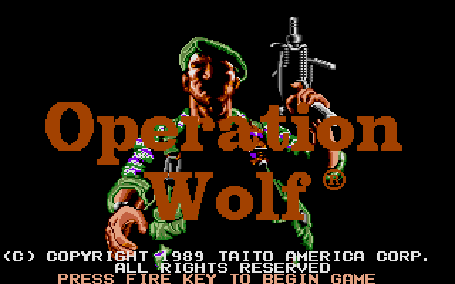 Operation Wolf IBM PC/Compatibles Screenshot: Title screen.