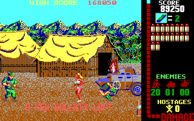 Operation Wolf IBM PC/Compatibles Screenshot: I only have a few bullets left!