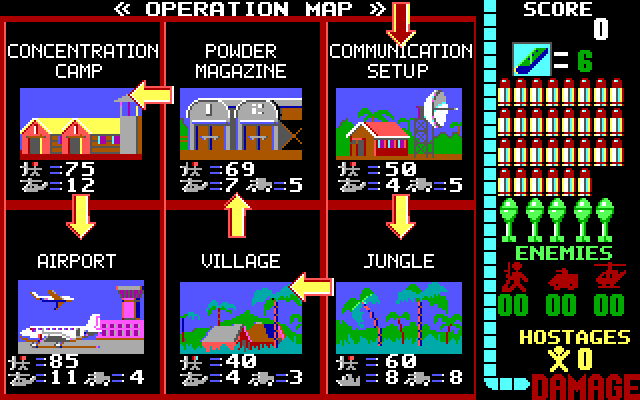 Operation Wolf IBM PC/Compatibles Screenshot: Operation overview.