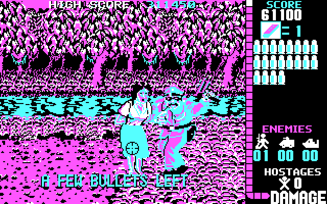 Operation Wolf IBM PC/Compatibles Screenshot: Careful, this guy has a hostage...