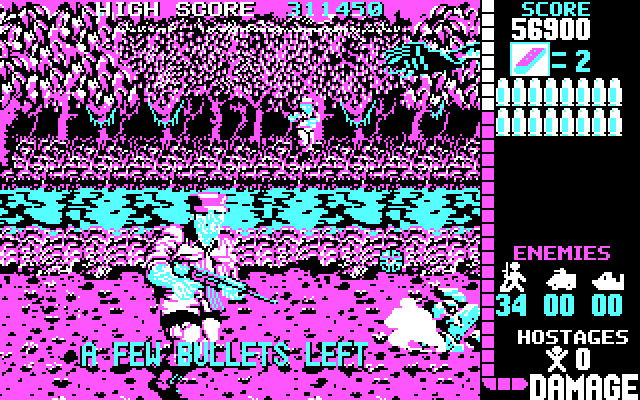 Operation Wolf IBM PC/Compatibles Screenshot: Only a few bullets left!
