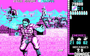 Operation Wolf for IBM PC/Compatibles - One enemy down, but many more will appear...