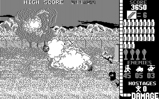Operation Wolf IBM PC/Compatibles Screenshot: Blowing some things up.