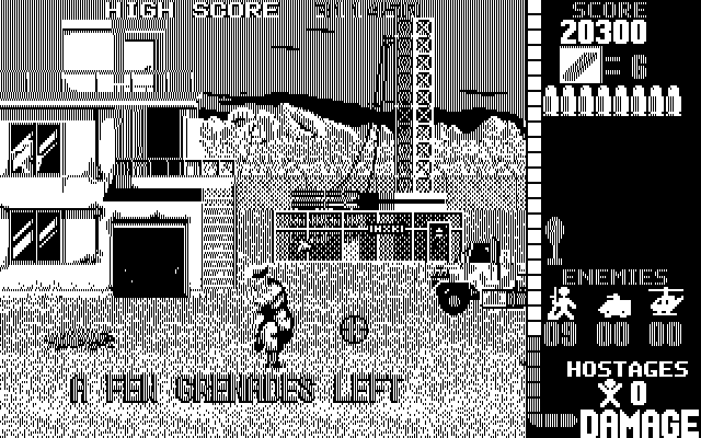 Operation Wolf IBM PC/Compatibles Screenshot: Only a few grenades left...