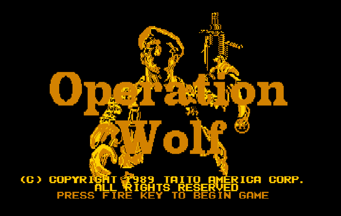 Operation Wolf IBM PC/Compatibles Screenshot: Title screen.