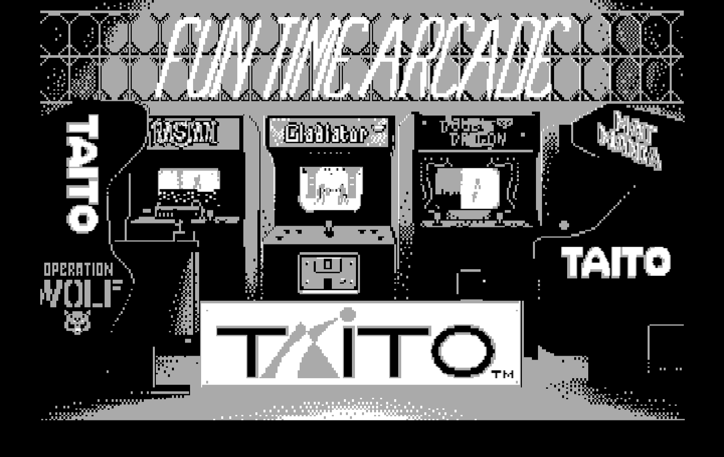 Operation Wolf IBM PC/Compatibles Screenshot: Taito logo.