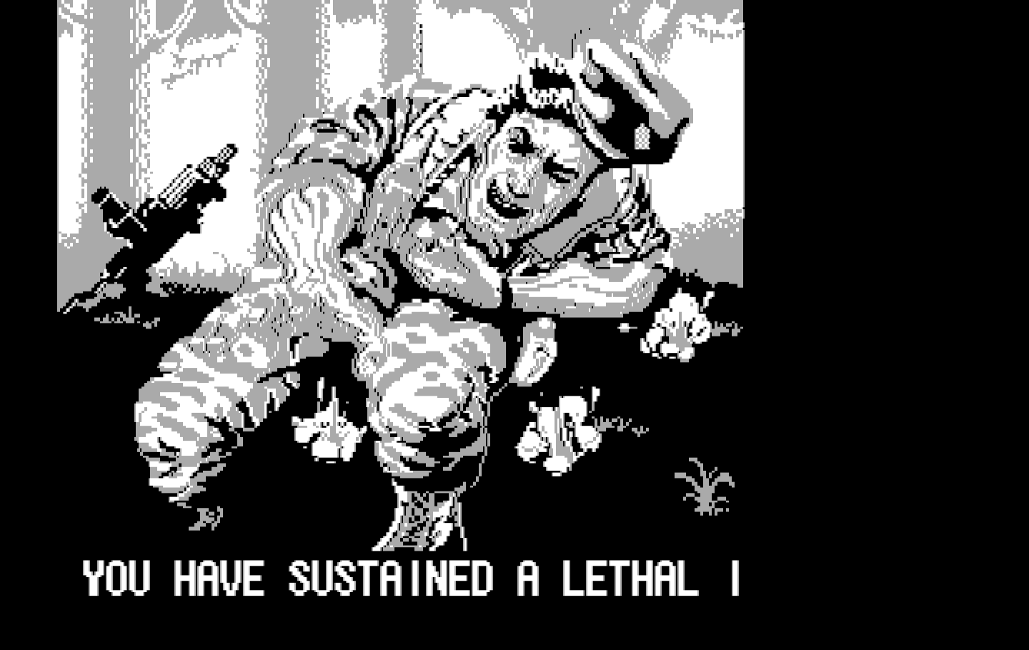 Operation Wolf IBM PC/Compatibles Screenshot: Game over.