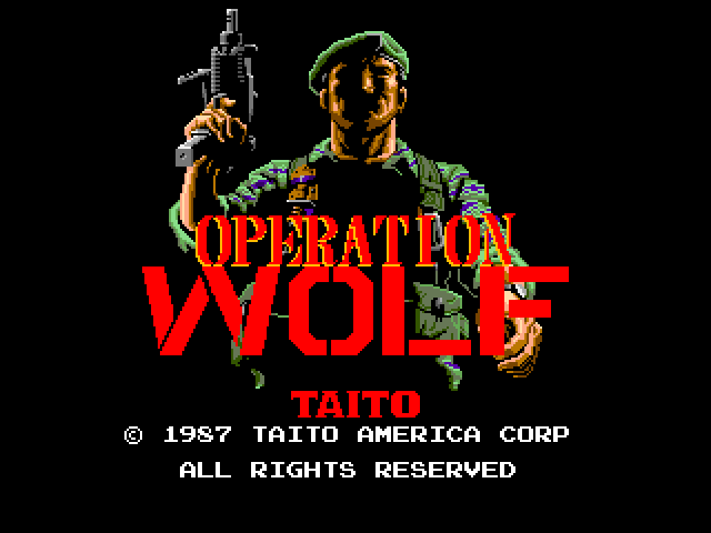 Operation Wolf Arcade Screenshot: Title screen.
