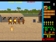 Operation Wolf for Arcade - Shooting at the first round of enemies...