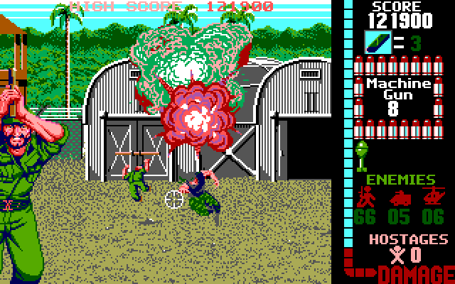 Operation Wolf IBM PC/Compatibles Screenshot: Battles continue to get tougher...