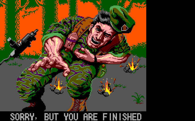 Operation Wolf IBM PC/Compatibles Screenshot: Game over.