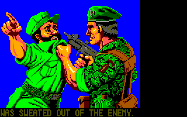 Operation Wolf IBM PC/Compatibles Screenshot: The concentration camp location was sweated out of the enemy.