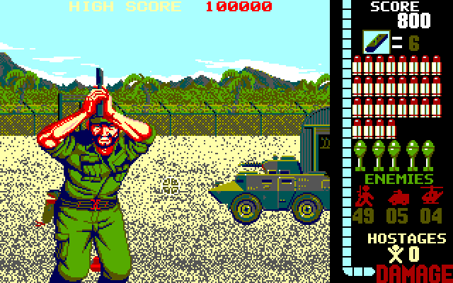 Operation Wolf IBM PC/Compatibles Screenshot: Game start.