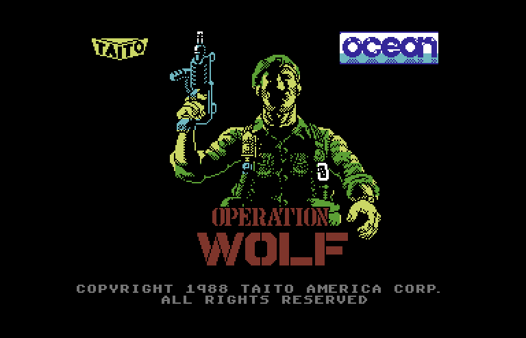 Operation Wolf Commodore 64 Screenshot: Loading screen.