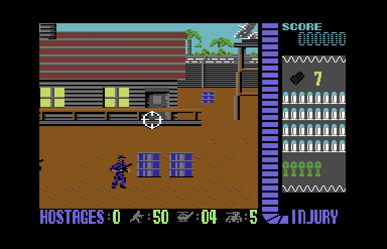 Operation Wolf Commodore 64 Screenshot: Game start.