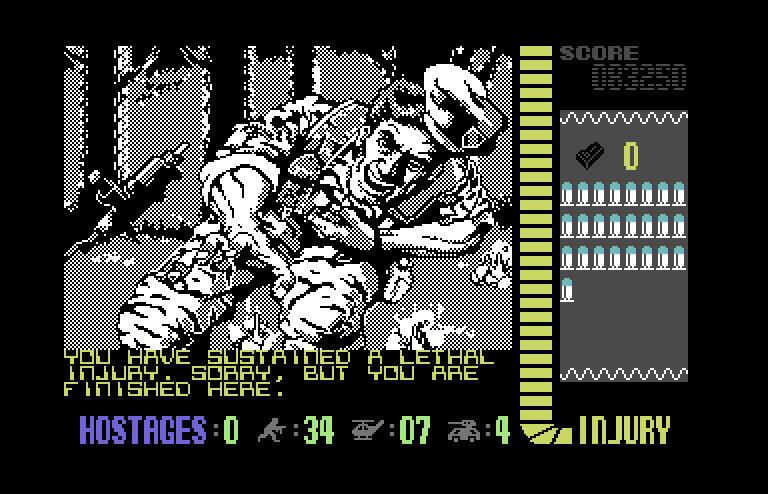 Operation Wolf Commodore 64 Screenshot: Game over.