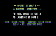 Operation Wolf for Commodore 64 - Control selection.