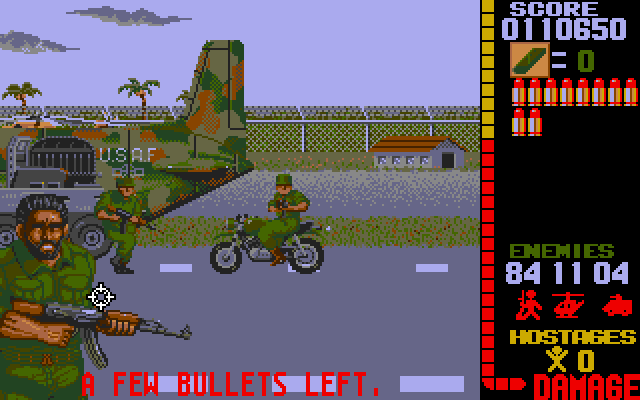 Operation Wolf Amiga Screenshot: Make sure the plane stays safe!